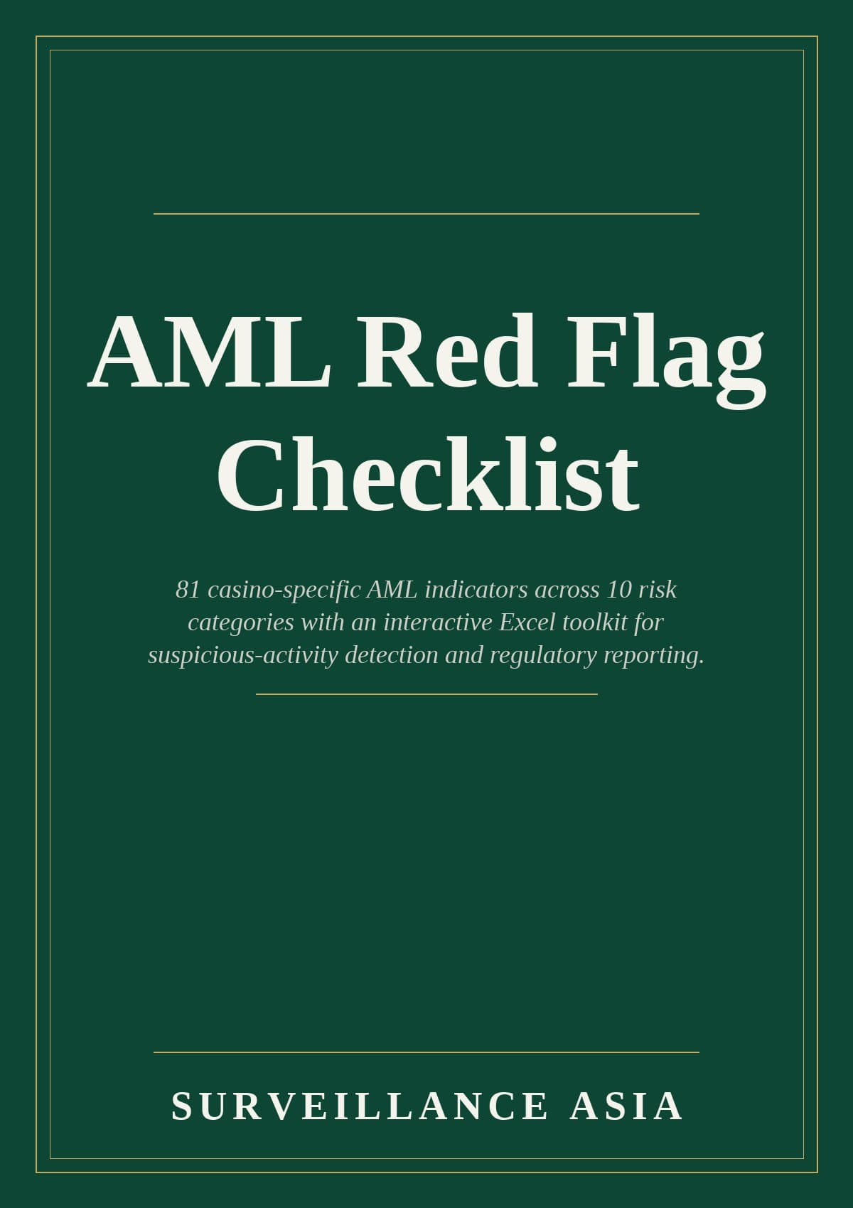AML Red Flag Checklist, cover