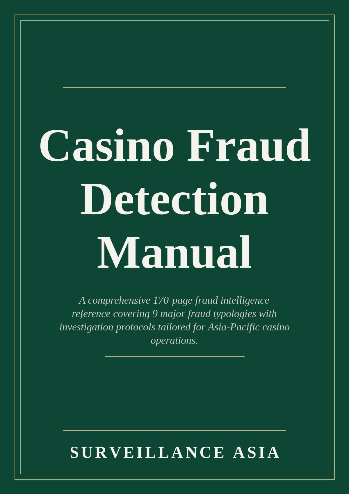 Casino Fraud Detection Manual, cover