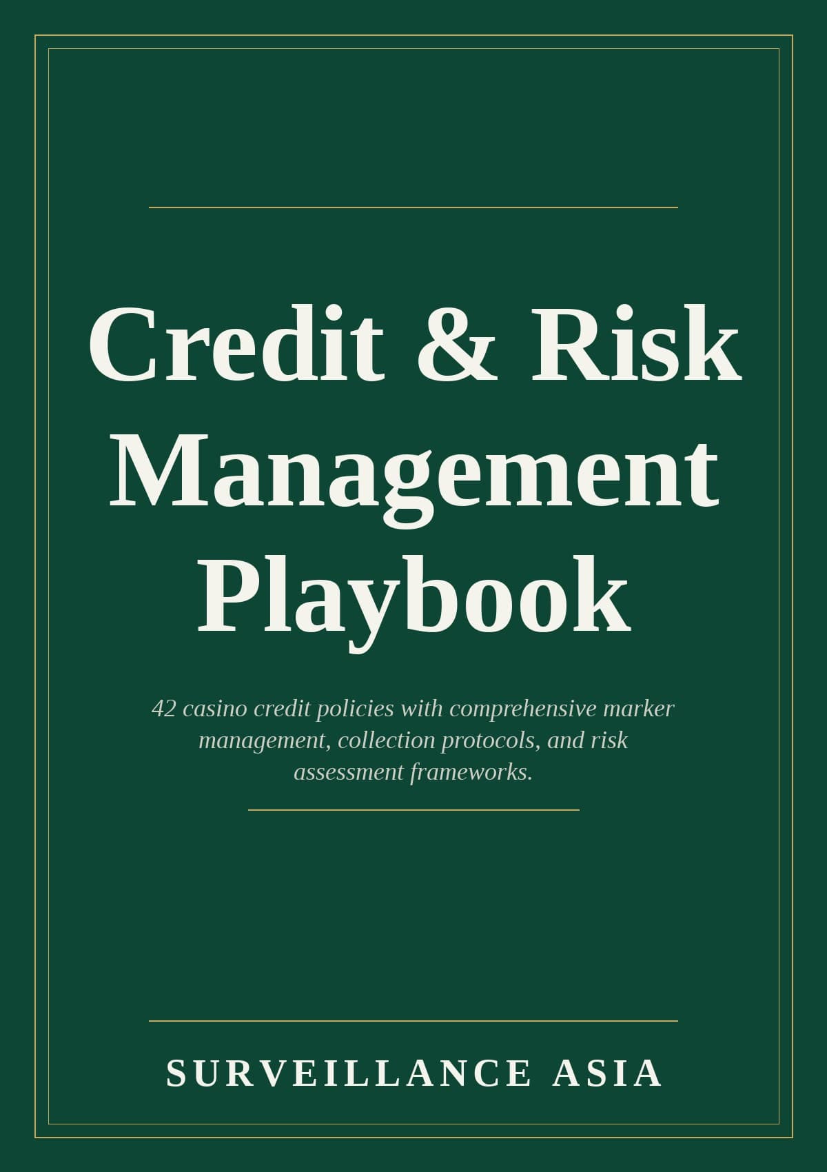 Credit & Risk Management Playbook, cover
