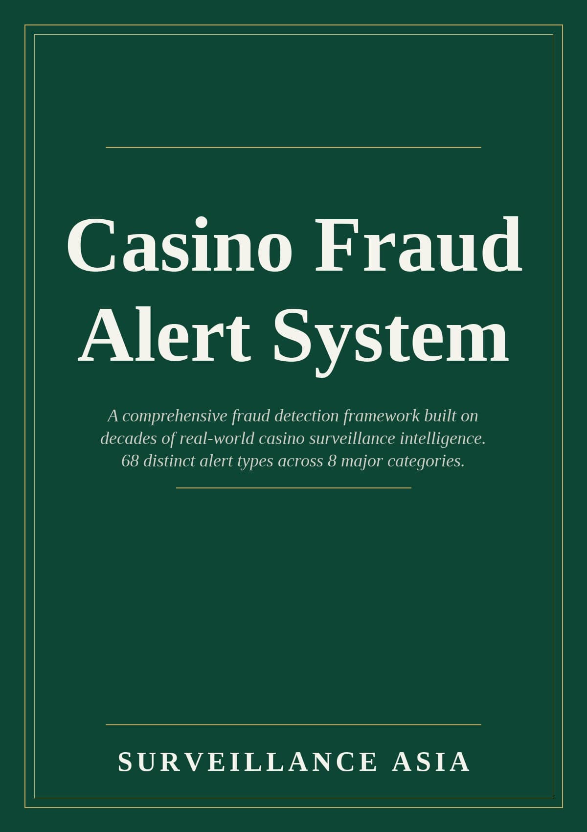 Casino Fraud Alert System, cover