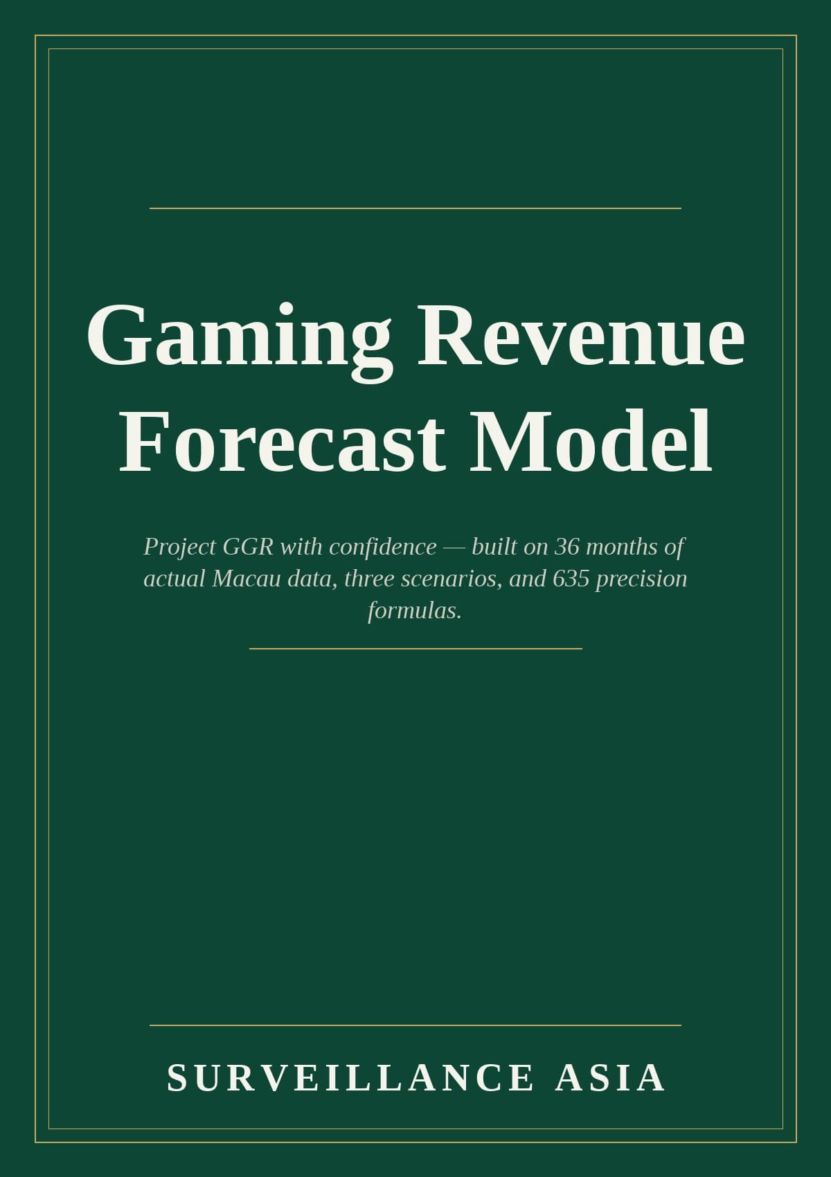 Gaming Revenue Forecast Model, cover