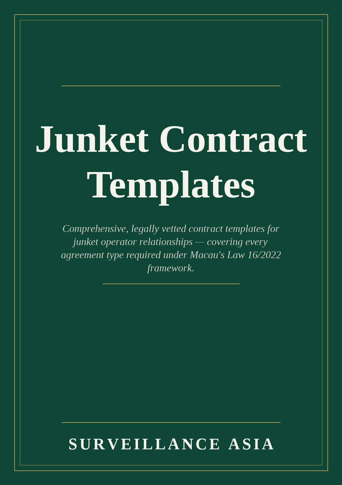 Junket Contract Templates, cover