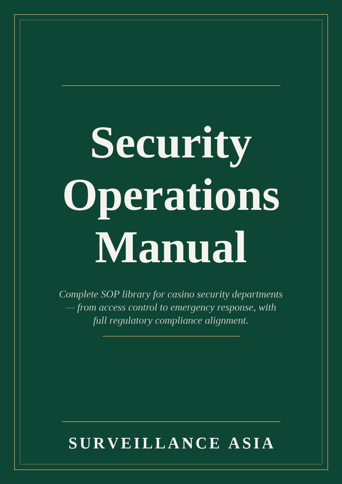Security Operations Manual, cover