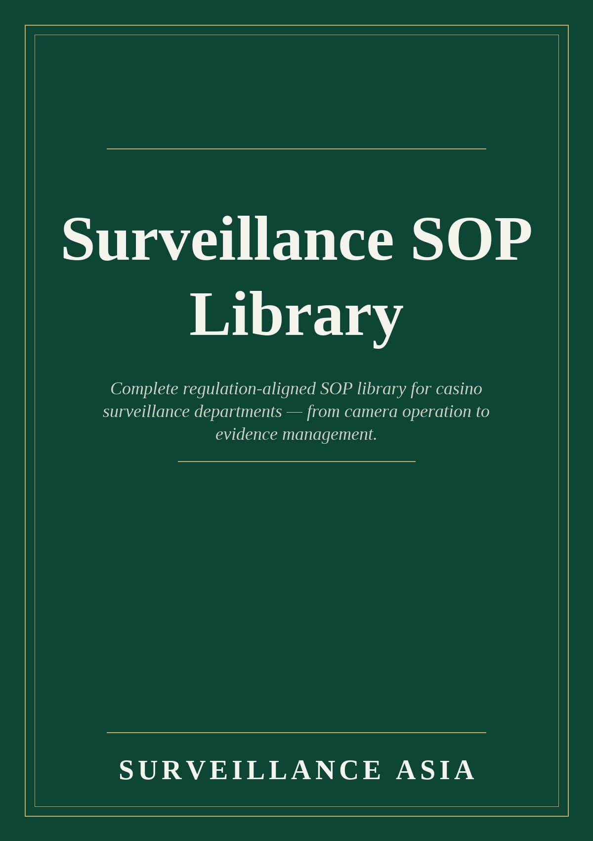Surveillance SOP Library, cover
