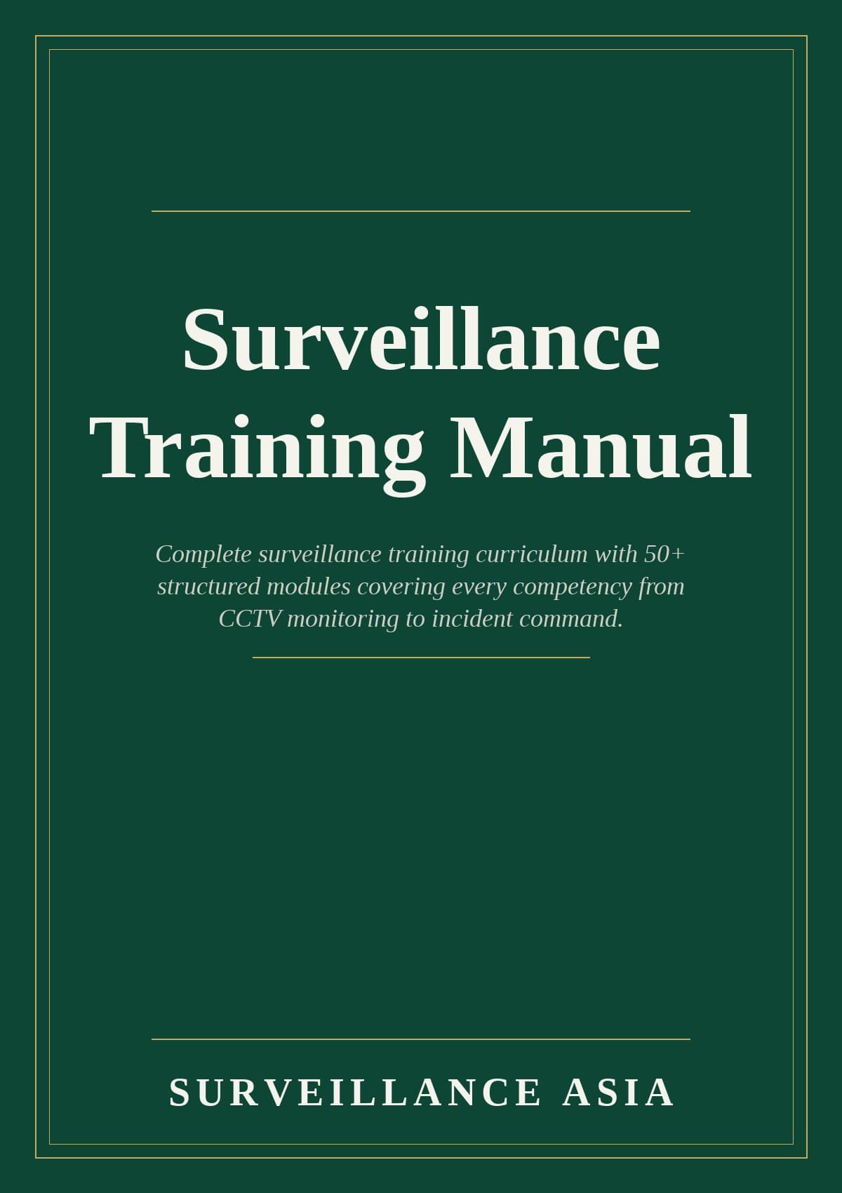 Surveillance Training Manual, cover