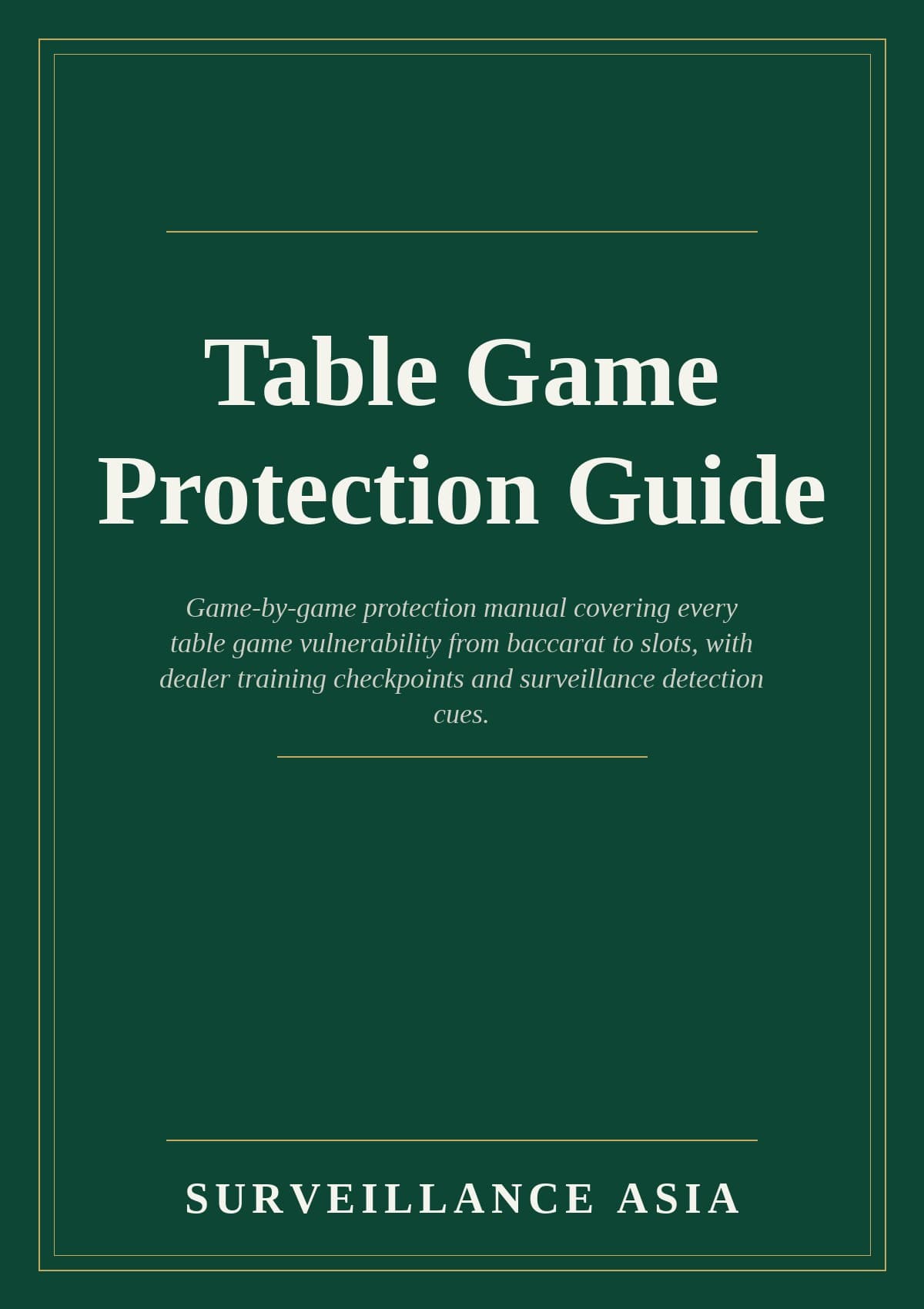 Table Games Protection Guide, cover